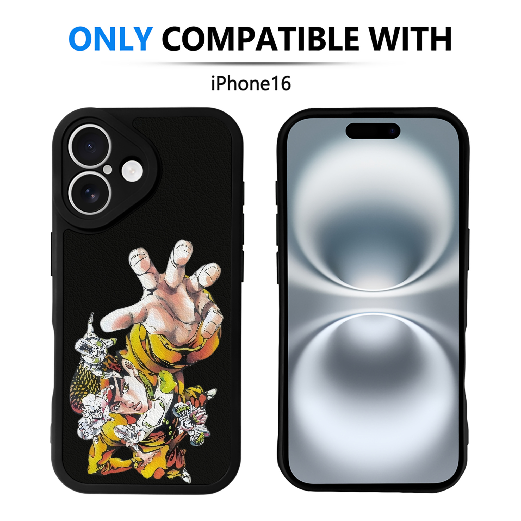 （画像用） ジョジョの奇妙な冒険 ひがしかた じょうすけ JoJo's Bizarre Adventure Higashikata Josuke 【iPhone 16シリーズ対応】シリコンスマホケース（レザー調） 材質：シリコン